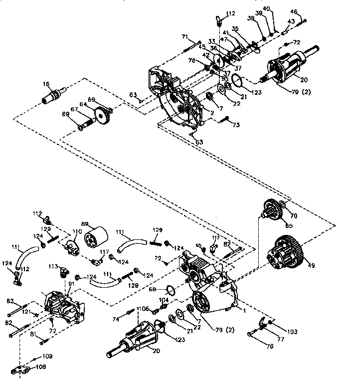 Transaxle 218-3010 (71/917) Diagram and Parts List for 917251370  Craftsman Lawn Tractor
