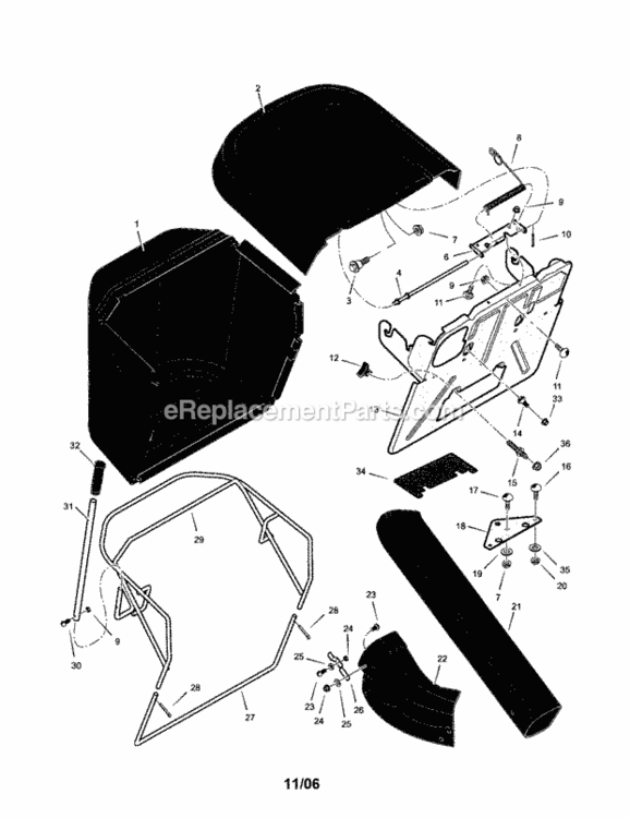 Page A Diagram and Parts List for 536249810  Craftsman Lawn Tractor Accessories