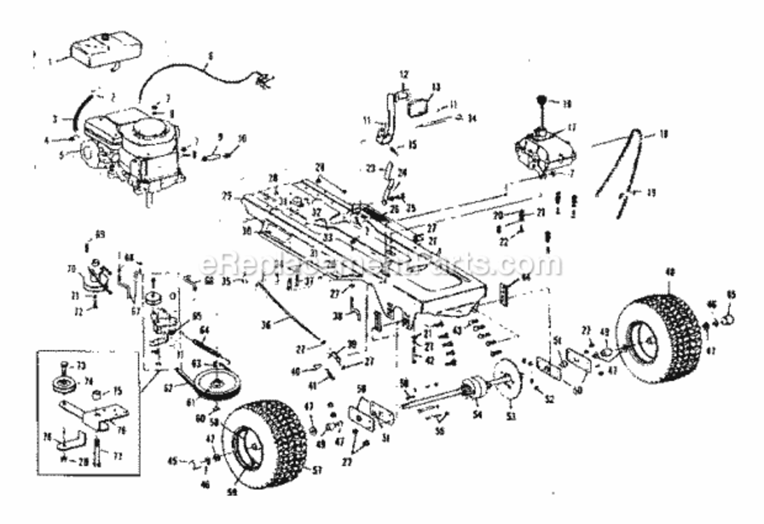 Page B Diagram and Parts List for 536250822  Craftsman Lawn Tractor