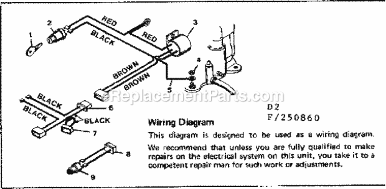 Page D Diagram and Parts List for 536250860  Craftsman Lawn Tractor
