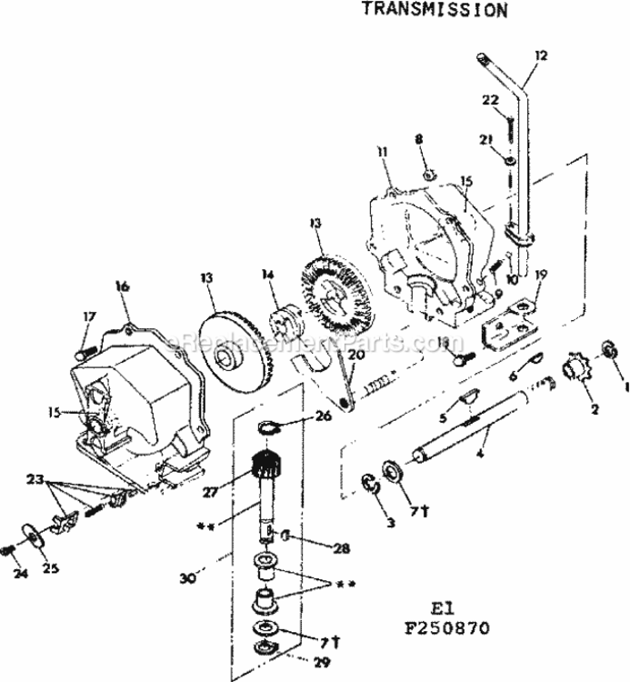 Page E Diagram and Parts List for 536250870  Craftsman Lawn Tractor