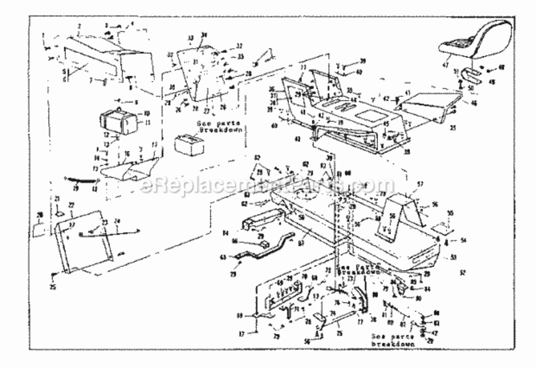 Page D Diagram and Parts List for 536250941  Craftsman Lawn Tractor
