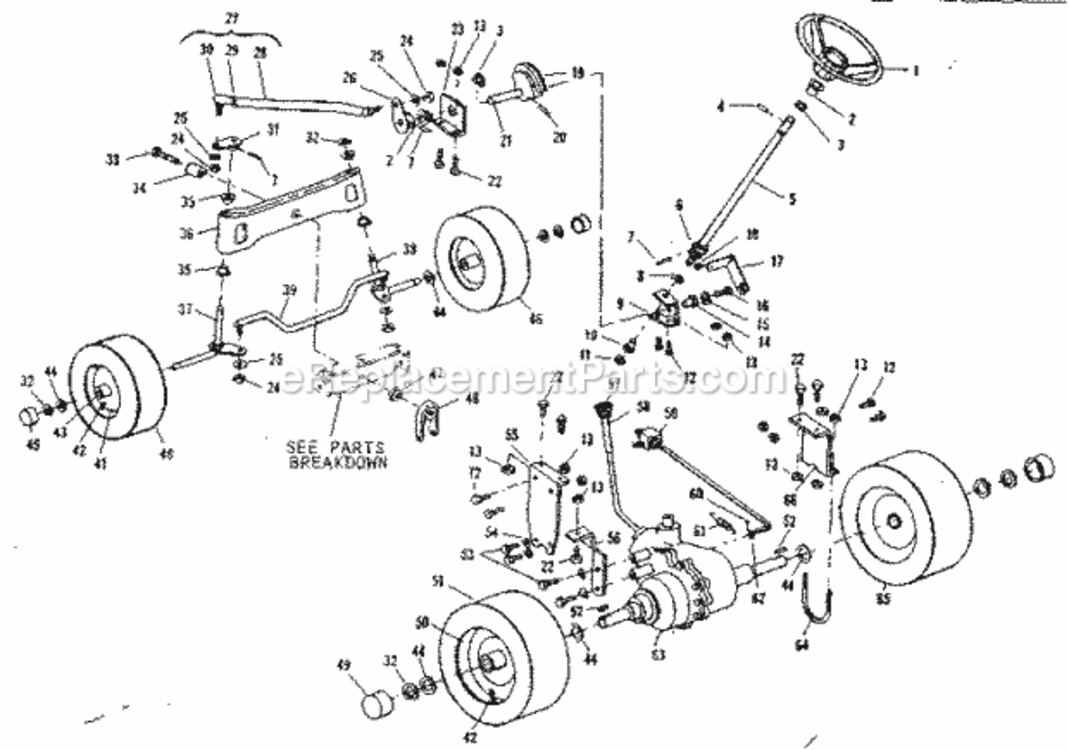 Page C Diagram and Parts List for 536250960  Craftsman Lawn Tractor