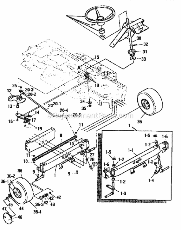 Page D Diagram and Parts List for 536252570  Craftsman Lawn Tractor