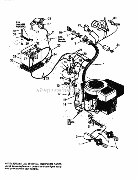 Page K Diagram and Parts List for 536252571  Craftsman Lawn Tractor