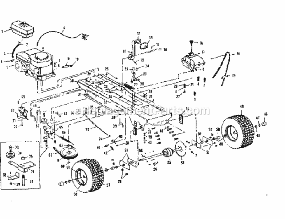 Page A Diagram and Parts List for 536255221  Craftsman Lawn Tractor