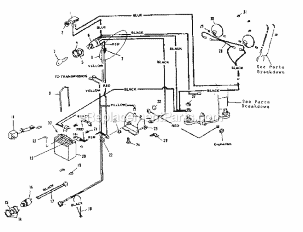 Page C Diagram and Parts List for 536255221  Craftsman Lawn Tractor
