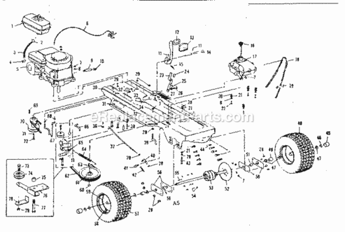 Page A Diagram and Parts List for 536255231  Craftsman Lawn Tractor