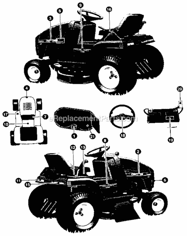 Page M Diagram and Parts List for 536255860  Craftsman Lawn Tractor