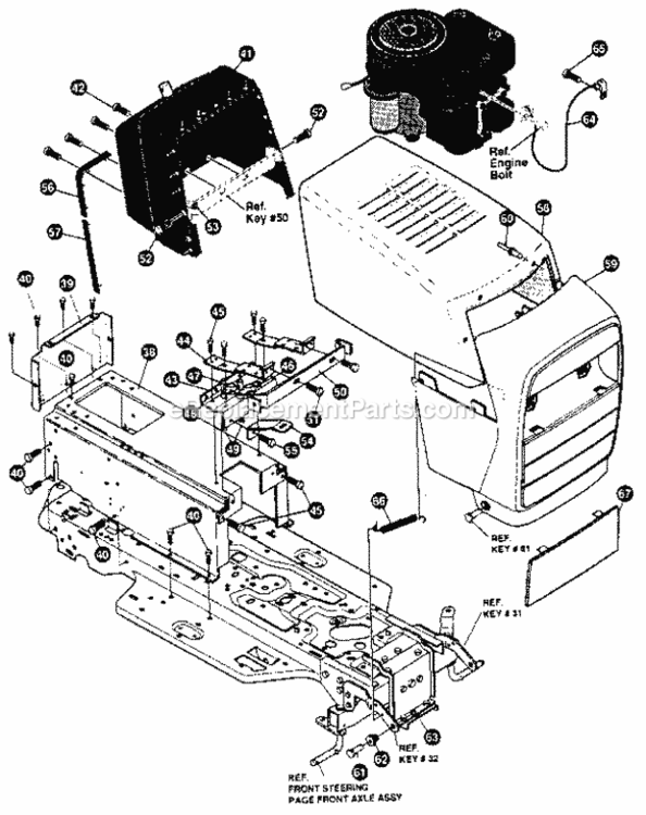 Page B Diagram and Parts List for 536255860  Craftsman Lawn Tractor