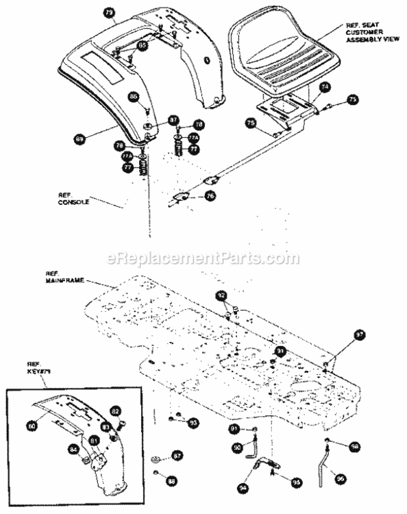 Page C Diagram and Parts List for 536255860  Craftsman Lawn Tractor