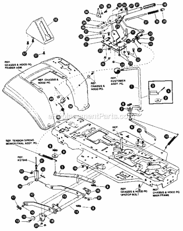 Page D Diagram and Parts List for 536255860  Craftsman Lawn Tractor