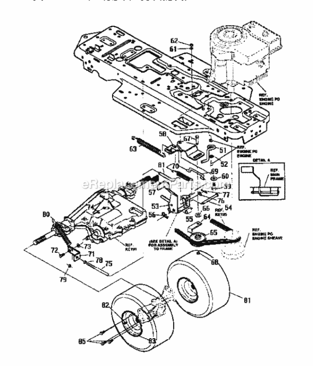 Page H Diagram and Parts List for 536255860  Craftsman Lawn Tractor