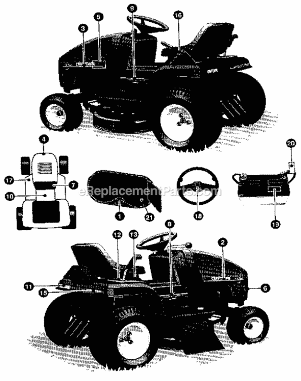 Page M Diagram and Parts List for 536255861  Craftsman Lawn Tractor