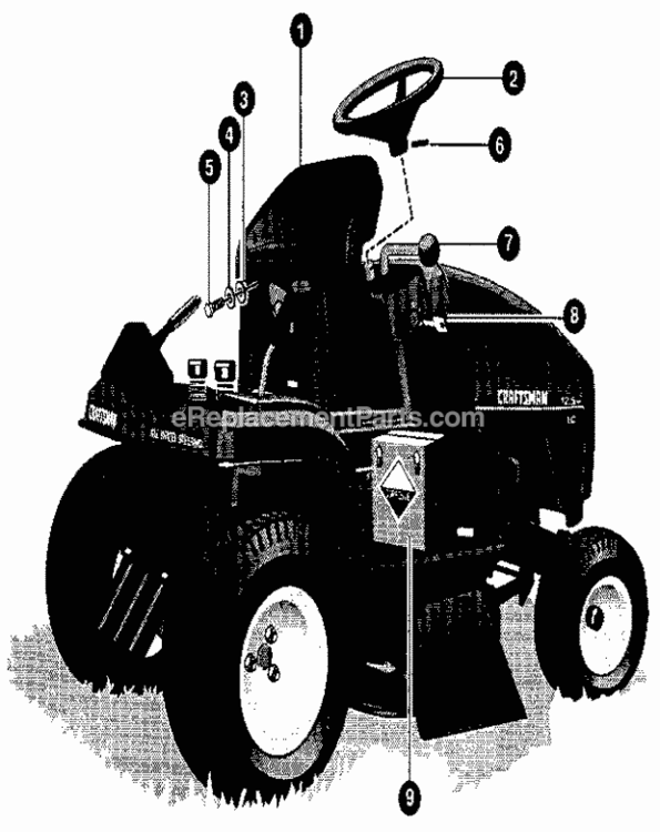 Page N Diagram and Parts List for 536255861  Craftsman Lawn Tractor