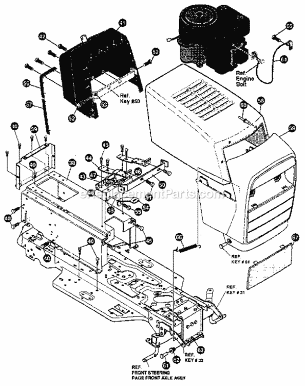 Page B Diagram and Parts List for 536255861  Craftsman Lawn Tractor
