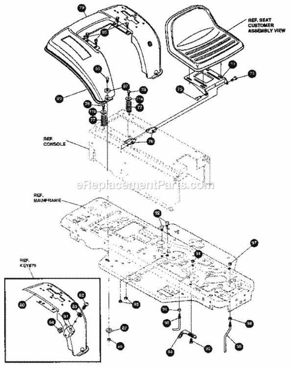 Page C Diagram and Parts List for 536255861  Craftsman Lawn Tractor