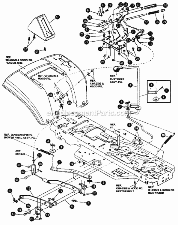 Page D Diagram and Parts List for 536255861  Craftsman Lawn Tractor