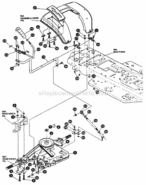 Page G Diagram and Parts List for 536255861  Craftsman Lawn Tractor