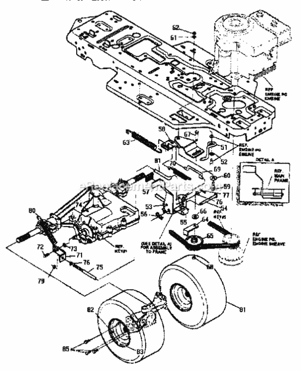 Page H Diagram and Parts List for 536255861  Craftsman Lawn Tractor