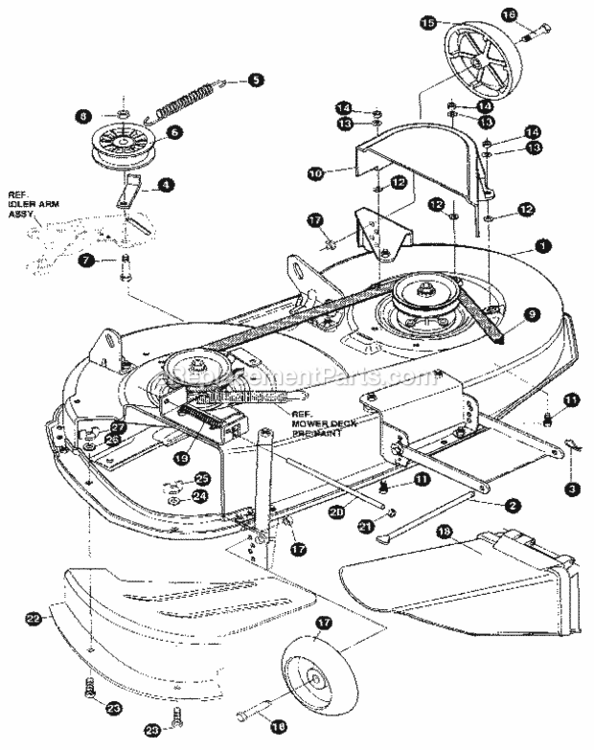 Page J Diagram and Parts List for 536255870  Craftsman Lawn Tractor