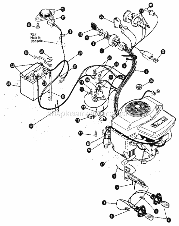 Page K Diagram and Parts List for 536255870  Craftsman Lawn Tractor