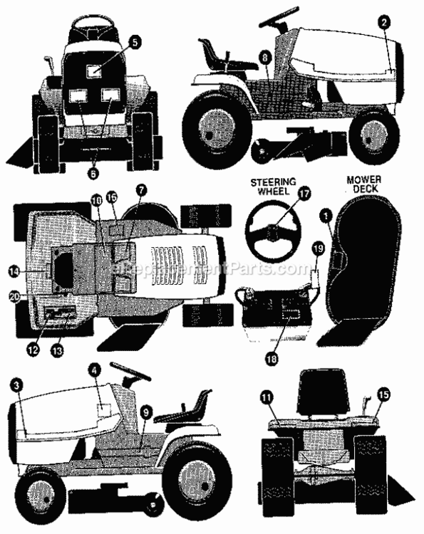 Page L Diagram and Parts List for 536255870  Craftsman Lawn Tractor