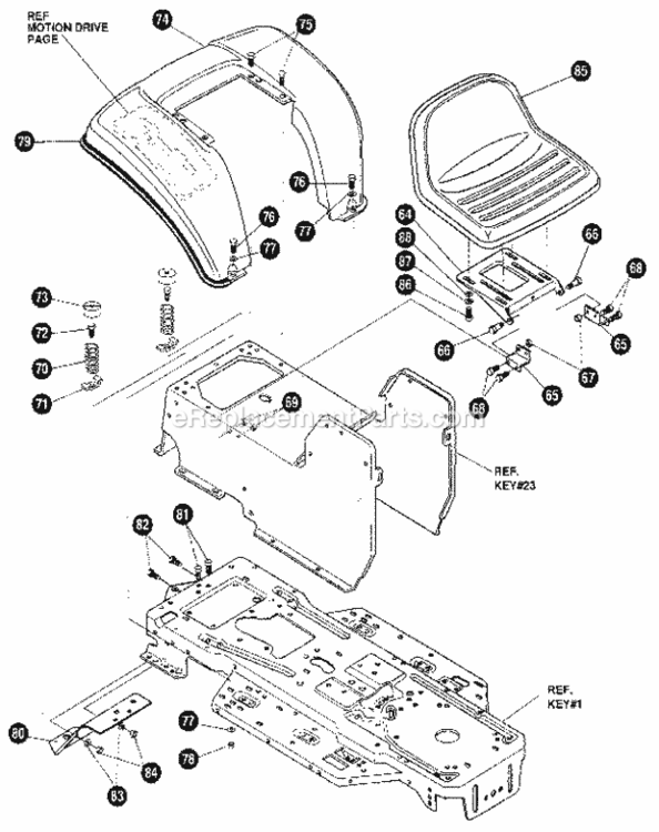 Page B Diagram and Parts List for 536255870  Craftsman Lawn Tractor