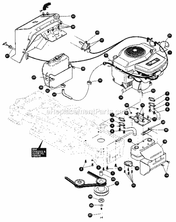 Page H Diagram and Parts List for 536255870  Craftsman Lawn Tractor