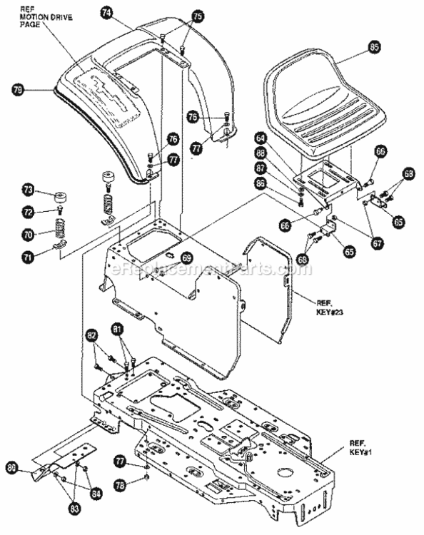 Page B Diagram and Parts List for 536255880  Craftsman Lawn Tractor