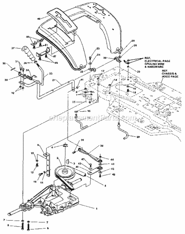 Page F Diagram and Parts List for 536255880  Craftsman Lawn Tractor