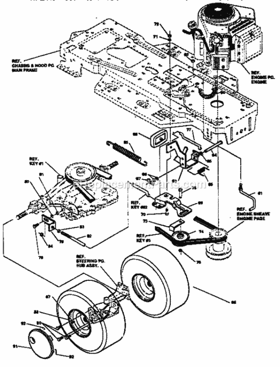 Page G Diagram and Parts List for 536255880  Craftsman Lawn Tractor
