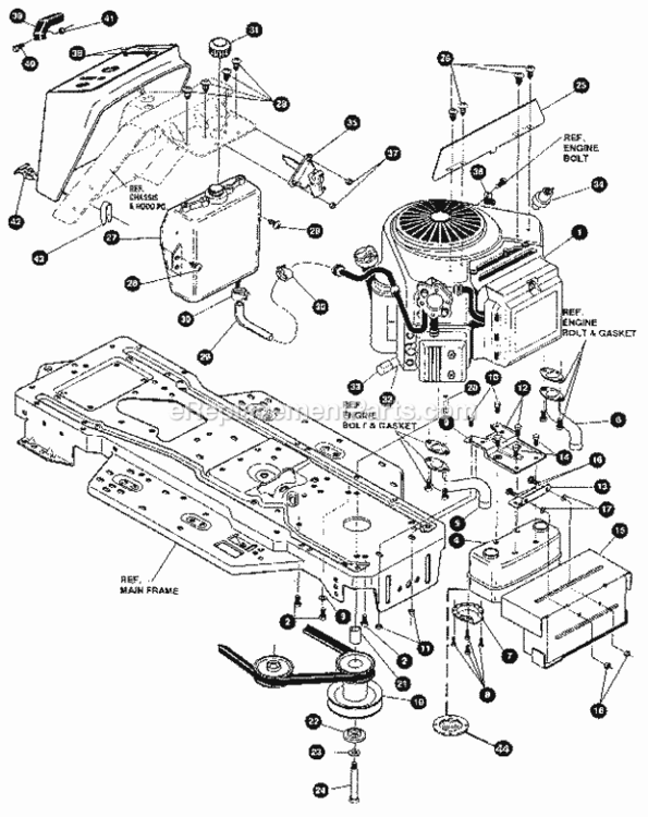 Page H Diagram and Parts List for 536255880  Craftsman Lawn Tractor