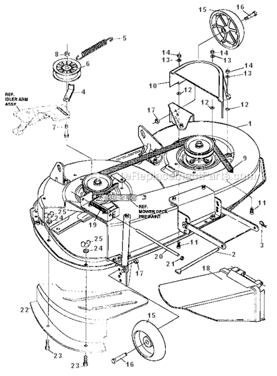 Final_Deck_Assembly Diagram and Parts List for 536257670  Craftsman Lawn Tractor