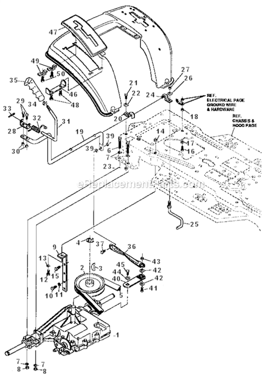 Motion_Drive_Assembly Diagram and Parts List for 536257670  Craftsman Lawn Tractor