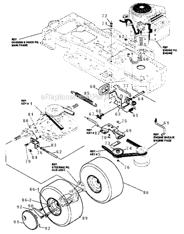 Page G Diagram and Parts List for 536257670  Craftsman Lawn Tractor