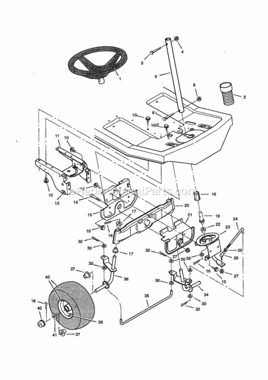 Page C Diagram and Parts List for 536270111  Craftsman Lawn Tractor