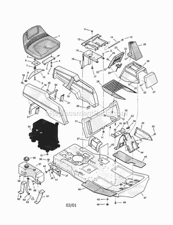 Page A Diagram and Parts List for 536270212  Craftsman Lawn Tractor