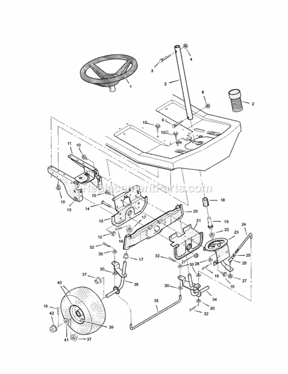 Page C Diagram and Parts List for 536270212  Craftsman Lawn Tractor