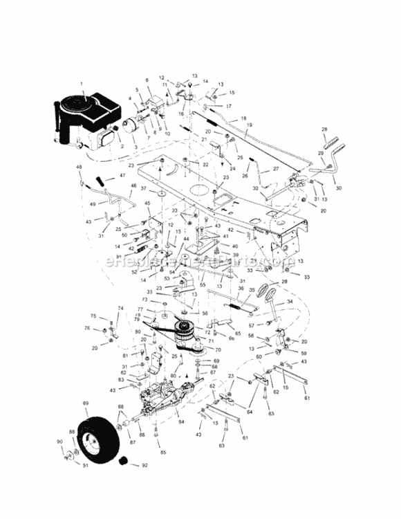 Page A Diagram and Parts List for 536270270  Craftsman Lawn Tractor