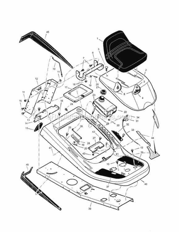 Page C Diagram and Parts List for 536270270  Craftsman Lawn Tractor