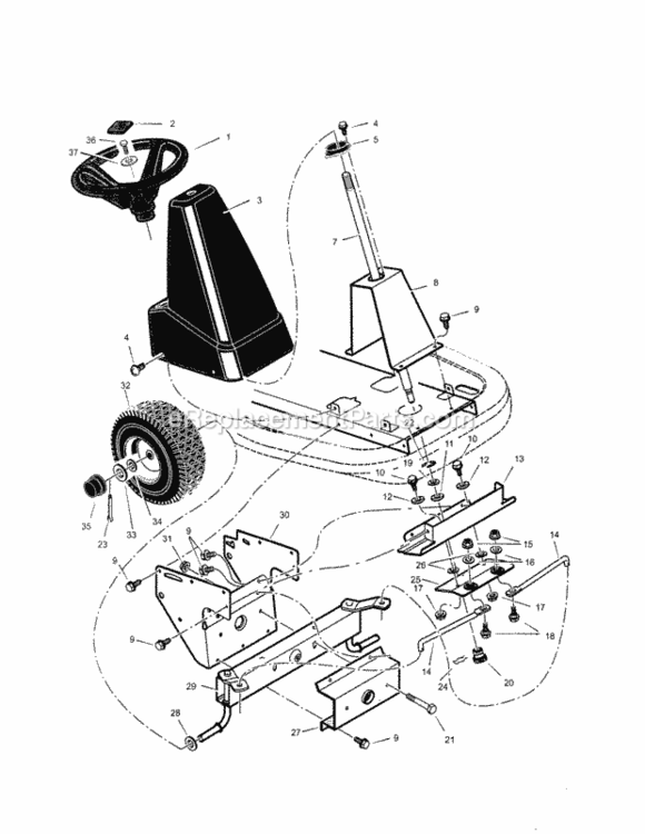 Page D Diagram and Parts List for 536270270  Craftsman Lawn Tractor