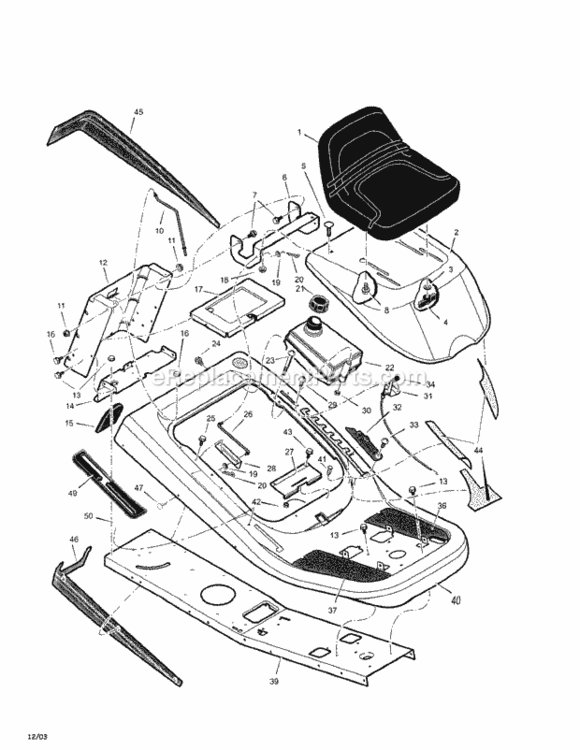 Page A Diagram and Parts List for 536270281  Craftsman Lawn Tractor