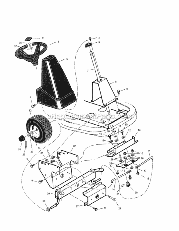 Page B Diagram and Parts List for 536270281  Craftsman Lawn Tractor