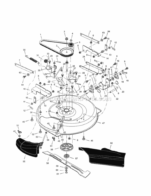 Page E Diagram and Parts List for 536270281  Craftsman Lawn Tractor