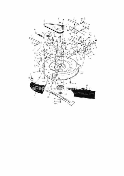 Page E Diagram and Parts List for 536270282  Craftsman Lawn Tractor