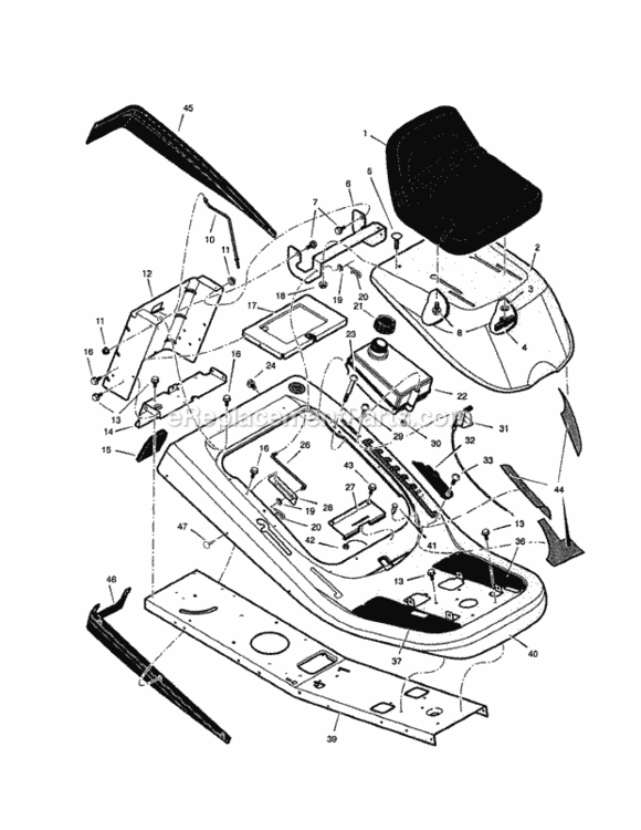 Page A Diagram and Parts List for 536270290  Craftsman Lawn Tractor