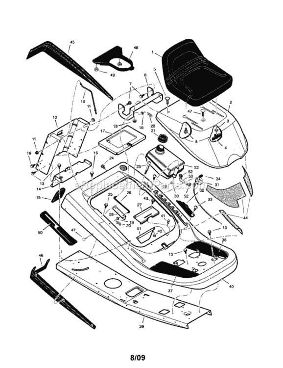 Page A Diagram and Parts List for 536270321  Craftsman Lawn Tractor