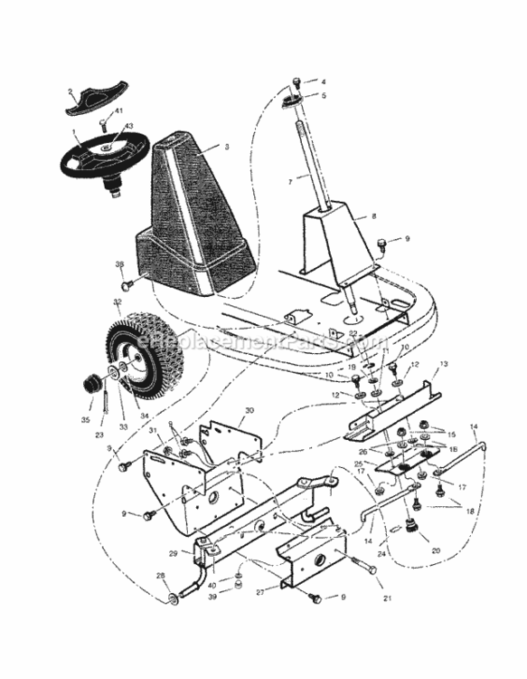 Page B Diagram and Parts List for 536270340  Craftsman Lawn Tractor
