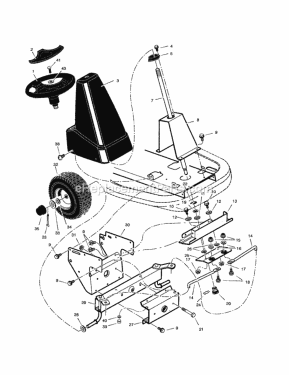 Page B Diagram and Parts List for 53627630  Craftsman Lawn Tractor